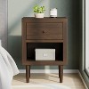 Gulches Mid-Century Nightstand - Splayed Leg Design with Drawer & Shelf - 2 of 4