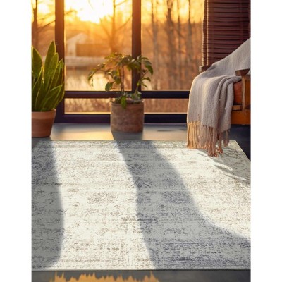 Casino Sofia Gray 8' Square Indoor Synthetic Rug