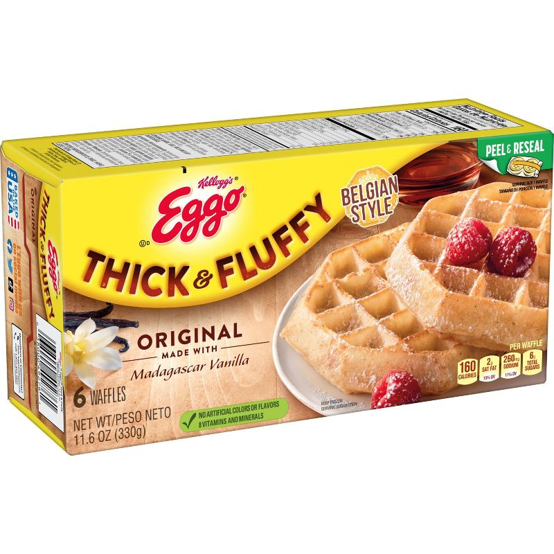 Eggo Thick &#38; Fluffy Original Frozen Waffles - 11.6oz/6ct, 1 of 11