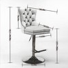 QingMoon Bar Stools, Velvet Barstools Set of 2, Adjustable Swivel Counter Height Chairs with Nailhead Trim and Button Tufted for Kitchen Island - 4 of 4