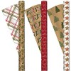 Kirkland Double-Sided Gift Wrap 3 Rolls Christmas Wrap 270 sq ft Brown/Red/White - 2 of 4