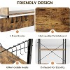 Acekool 4-Tier Bakers Rack with Power Outlets, Kitchen Microwave Stand, Storage Organizer, Shelf with Hooks, Coffee Bar Rack, Brown - 3 of 4