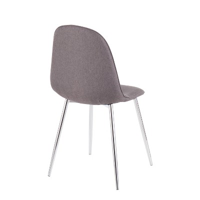 Set of 2 Charcoal Gray Velvet Upholstered Side Chairs with Metal Legs