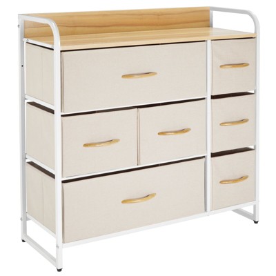 mDesign Wide Dresser Storage Chest, 7 Fabric Drawers