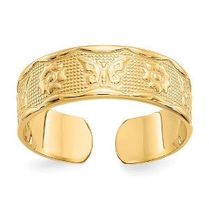 Black Bow Jewelry Flower And Butterfly Toe Ring in 14K Yellow Gold - 1 of 4