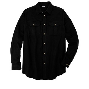 KingSize Men's Big & Tall Signature Solid Flannel Shirt - 1 of 4