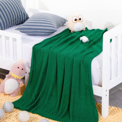 Bamboo Cable Knit Toddler Blanket, Soft and Breathable Touch Baby Blanket - NTBAY