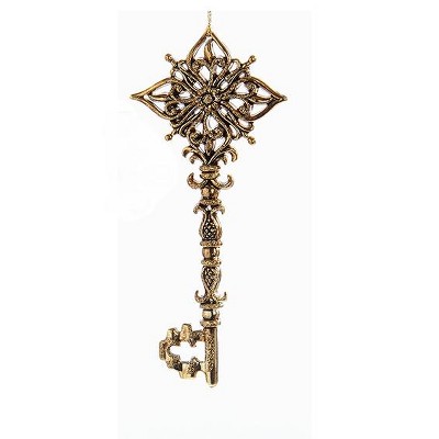 Kurt S. Adler 6.25" Star Pattern Key with Iridescent Glitter Christmas Ornament - Gold