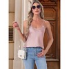 INSPIRE CHIC Women's 2 Pcs Satin Camisole Silky Pajama Tank Tops V Neck Soft Spaghetti Strap Loose Basic Sleepwear - 3 of 4