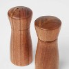 2pc Acacia Indented Salt and Pepper Grinder Set Blue - Threshold™