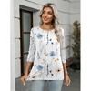 Women's 3/4 Sleeve Tunic Tops Soft Round Neck Casual T Shirts for Women Cute Basic Blouses for Business Work - 2 of 4