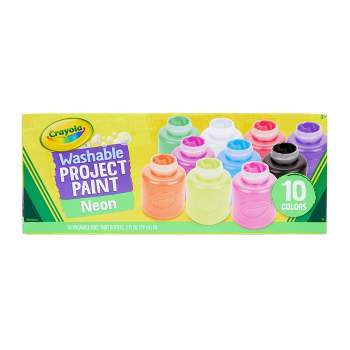 Crayola 10ct 2oz Washable Kids Paint Neon Colors