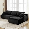 106" Cloud Sectional Couch Modern Modular L Shape Sofa with Chaise Deep Seat Comfy Fluffy Corduroy Upholstered Couches for Living Room Bedroom - 2 of 4