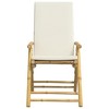 vidaXL 6 Piece Folding Bamboo Bistro Chairs Set with Cream White Cushions for Patio/Garden - Removable and Washable Covers - 4 of 4
