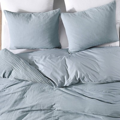 Devin Light Blue Cotton Gauze Queen Comforter Set