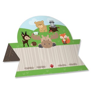 Big Dot of Happiness Woodland Creatures - Baby Shower or Birthday Party Tent Buffet Card - Table Setting Name Place Cards - Set of 24 - 1 of 4