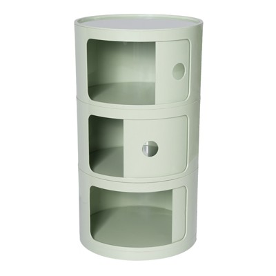 YIYIBYUS Narrow Nightstand Round End Table with Storage
