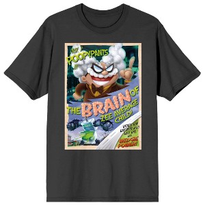 Captain Underpants Prof. Poopypants Poster Art Crew Neck Short Sleeve Charcoal Men's T-shirt - 1 of 3