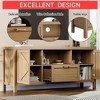 Farmhouse TV Stand for 65'' TV, 59 Inch Entertainment Center with Storage, Modern Large Wooden Media Console with 2 Door Cabinets, Adjustable Shelves - 4 of 4