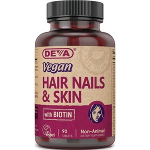 Deva Vegan Hair, Nails & Skin with Biotin 90 Tablets. - 1 of 3