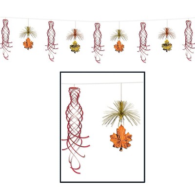 Beistle 10' Leaf Shimmer Garland Gold/Orange 2/Pack 90725