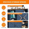 Farmhouse TV Stand for TVs Up To 80" With Open Storage Shelves And Adjustable Shelves, Entertainment Center TV Console Blue - 3 of 4