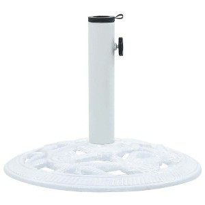 vidaXL Umbrella Base Patio Parasol Umbrella Stand Weighted Base Cast Iron - White 15.7" x 15.7" x 12.6" - 1 of 4