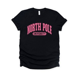 Simply Sage Market Women's Pink North Pole University Short Sleeve Graphic Tee - 1 of 4