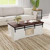 COZONY Coffee Table for Living Room with Lift Top and Storage, Square Industrial Design with X-Shaped Decor, Durable and Stylish, White - 3 of 4
