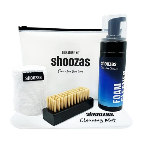 Shoozas Shoe Cleaner Kit - No Water Needed, Quick Dry, Non-Toxic, Safe on  all Materials, Includes Cleaning Mat and Premium Reusable Bag