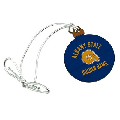 Albany State University Rams Logo Mini Small Tiny Wood Christmas Tree Holiday Ornament