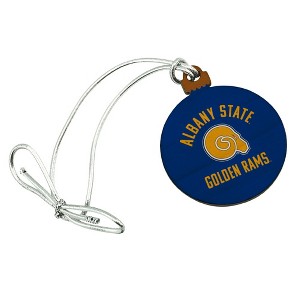 Albany State University Rams Logo Mini Small Tiny Wood Christmas Tree Holiday Ornament - 1 of 4