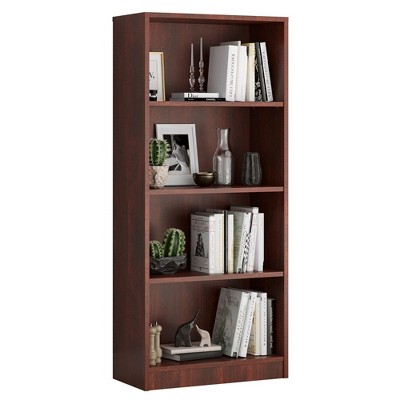 AZL1 Life Concept Decorative Bookshelf Freestanding Bookcase, Adjustable Shelves, 4 Layer for Offices, Living Rooms, Light Brown, 11.6"*24.4"*55.9"
