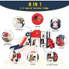Sandinrayli 8-In-1 Toddler Slide and Climber Playset, Kids Slide Playground with Tunnel, Red/Green/Gray - 3 of 4