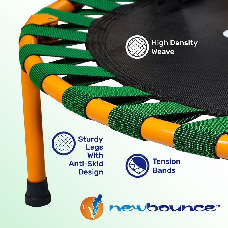 New Bounce 36" Foldable Mini Trampoline with Handlebar - Max of 150 Lbs, 3 of 7