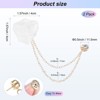 Unique Bargains Cloth Flower Lapel Pin with Gold Badge Tassel Chain for Men Wedding 1.57 inch 2 Pcs - 3 of 4