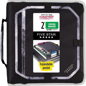 Five Star 2" 3-Ring Zipper Binders Black/Gray (29052IT8) - 1 of 4