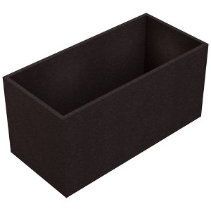 Vioscapes Rectangular Coffee Bean Husk and Recycled Plastic Outdoor Planter Box Brown 20"x10" - 1 of 2