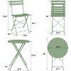 3 Piece Patio Bistro Sets, Outdoor Patio Furniture Set with Round Table and 2 Folding Chairs, Compact Conversation Set - 4 of 4