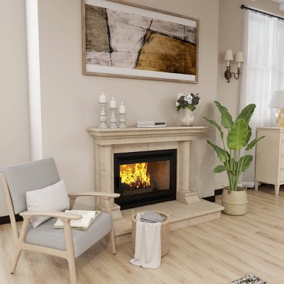 Set of 3 White Distressed Wood Pillar Candle Holders