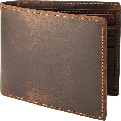 Paaaawaters Genuine Leather Wallets for Men, Handmade Vintage Italian Distressed Slim Bifold Men's Wallet with RFID Blocking