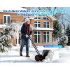 Coucheta Snow Shovel Pusher for Driveway,Heavy Duty 2-Wheel Snow Shovel with Double Rod,29" Angled Blade Efficient Metal Snow Removal,5 Level - 3 of 4
