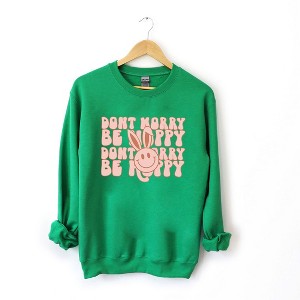 Simply Sage Market Women's Graphic Sweatshirt Don't Worry Be Hoppy Stacked - 1 of 4