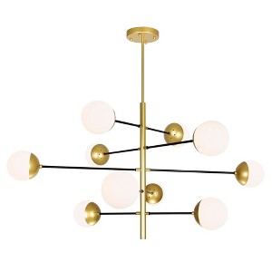 CWI Lighting Compass 10 Light Chandelier With Medallion Gold Finish - 1 of 4