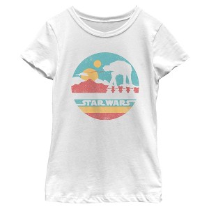 Girls Star Wars AT-AT Retro Circle T Shirt - 1 of 4