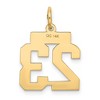 Black Bow Jewelry 14k Yellow Gold, Jersey Collection, Small Number 23 Pendant - 3 of 4