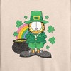 Women's - Garfield - Rainbow Shamrocks Lightweight French Terry Wide Neck Long Sleeve Shirt - 2 of 4