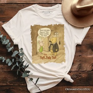 Edgar Allan Pooh T-Shirt, Vintage Halloween Mystery Piglet and Eeyore Tale Tee Natural XL - 1 of 4