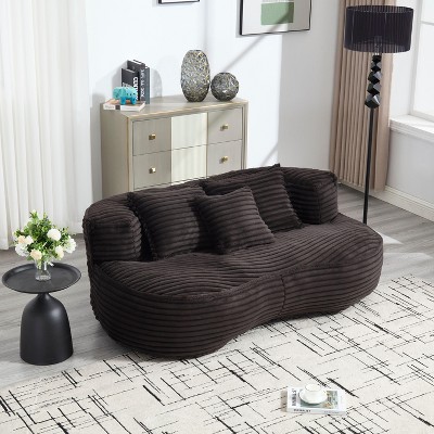 CAVINAS Corduroy Fabric Bean Bag Chair for Adults and Kids,Oversized Lazy Sofa Chair with Foam and High Back,Modern Lounge Chair for Living Room