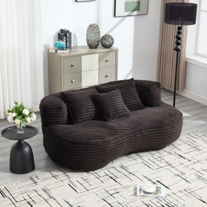 CAVINAS Corduroy Fabric Bean Bag Chair for Adults and Kids,Oversized Lazy Sofa Chair with Foam and High Back,Modern Lounge Chair for Living Room - 1 of 4